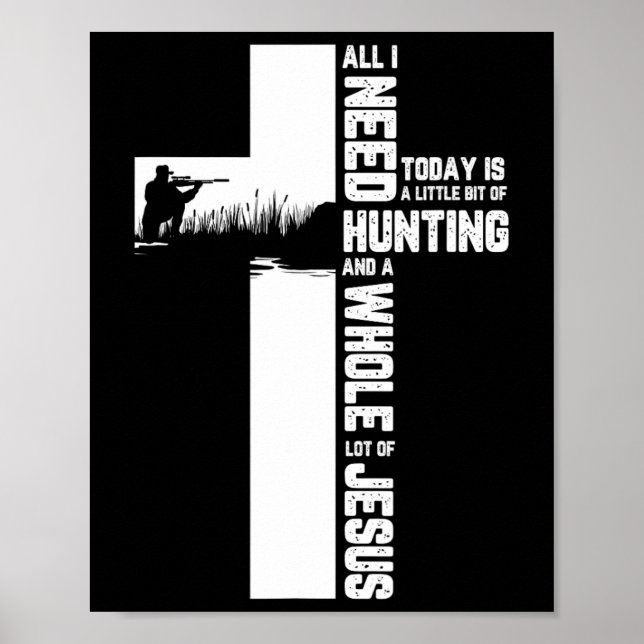 Hunting Oudoor Kor Jesus Christian Quote Coola Hu Poster (Framsidan)