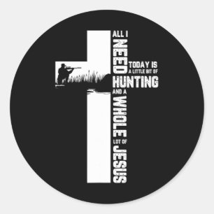 Hunting Oudoor Kor Jesus Christian Quote Coola Hu Runt Klistermärke