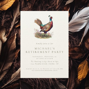 Hunting Pension Elegant Rustic Pheasant Party Inbjudningar