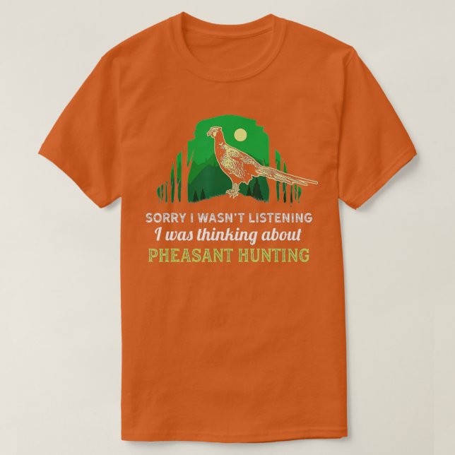 Hunting Pheasant-Bird-Natur konst roligt tema Hunt T Shirt (Design framsida)