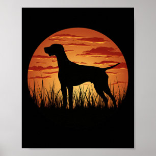 Hunting Pointer-Hund som var tyst mot den amerikan Poster