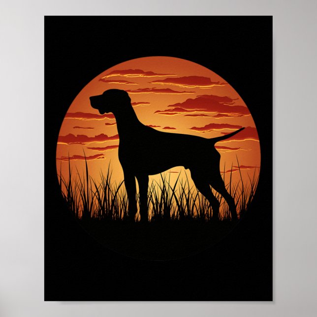 Hunting Pointer-Hund som var tyst mot den amerikan Poster (Framsidan)