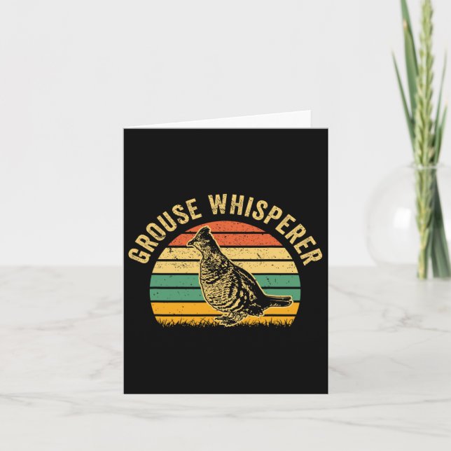 Hunting Ruffed Grouse Bird- Funny Whisperer Retro Kort (Framsida)