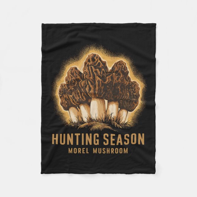 Hunting Season Funny Morel Mushroom Foraging Fleecefilt (Framsidan)
