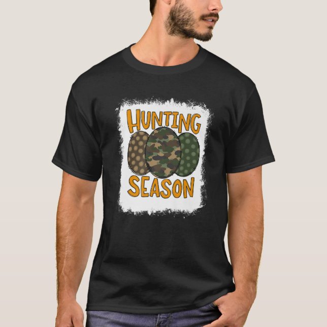 Hunting Season Påskäggs Trio Camo Dot Påsk Da T Shirt (Framsida)