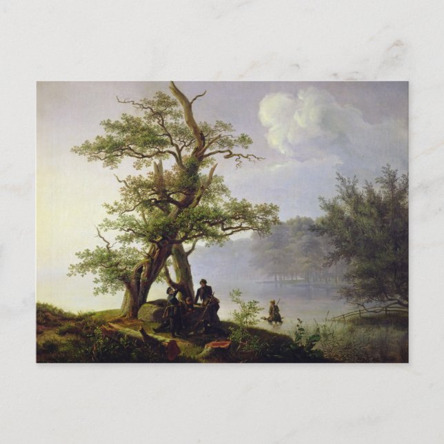 Hunting Waterfowl, 1828 Vykort (Framsida)