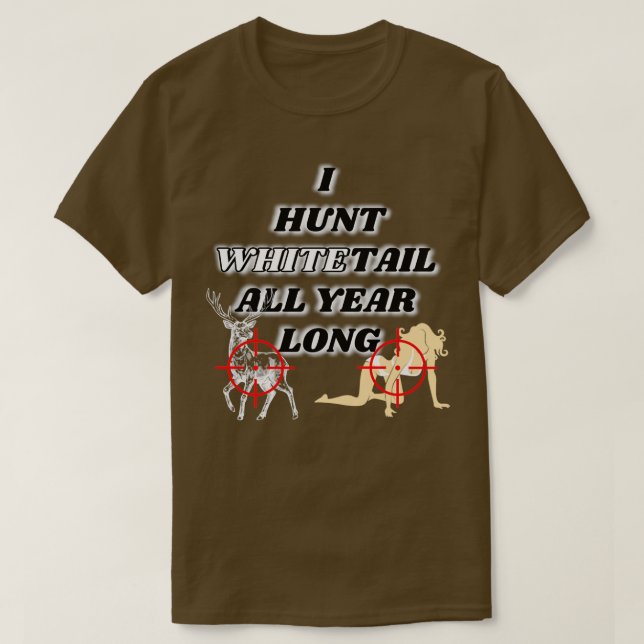 Hunting whitetail hela året t shirt (Design framsida)