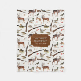 Hunting Wildlife Outdoorsman Pattern Fleecefilt