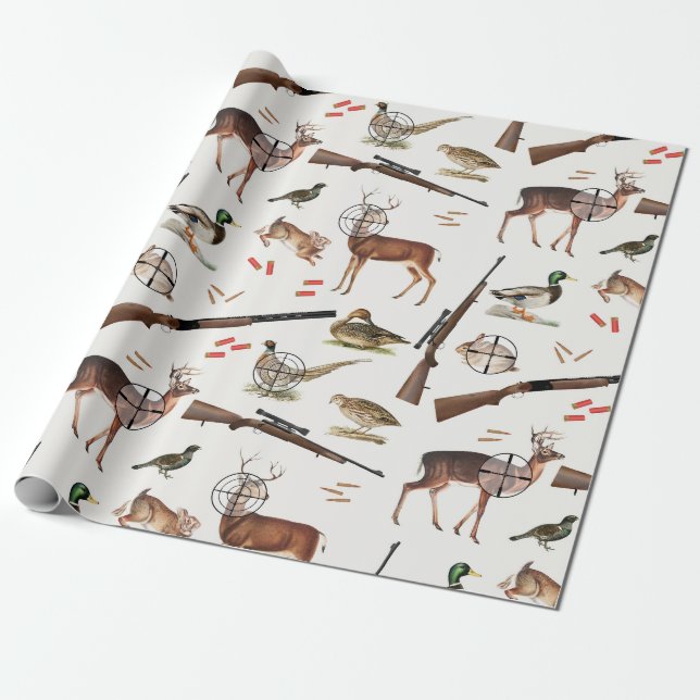 Hunting Wildlife Outdoorsman Pattern Presentpapper (Utrullad)