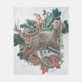 Hunting with a Weimaraner, ’Grått Ghost’ Fleecefilt