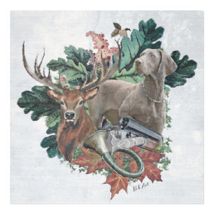 Hunting with a Weimaraner, ’Grått Ghost’ Fototryck