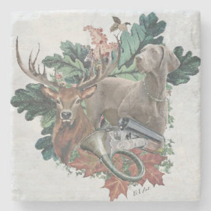 Hunting with a Weimaraner, ’Grått Ghost’ Stenunderlägg