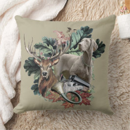 Hunting with a Weimaraner, ’Grått Ghost’ Throw Pil Kudde