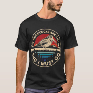 Hunting Woodcock-fågel - Retro mobila rop Hun T Shirt