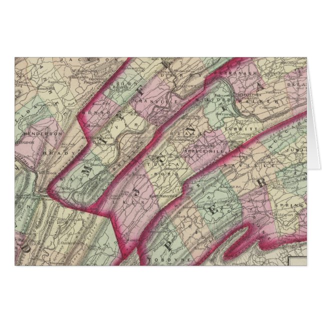 Huntingdon, Juniata, Mifflin, Perry County Hälsningskort (Framsidan Horizontal)