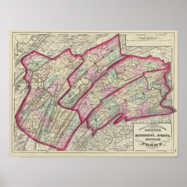 Huntingdon, Juniata, Mifflin, Perry County Poster (Framsidan)