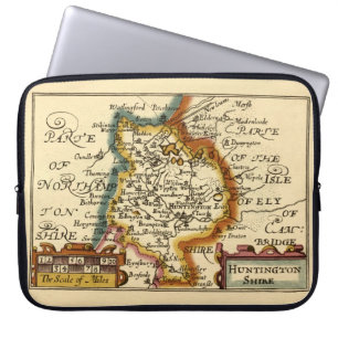 Huntingdonshire County England Old Antiquarian Kar Laptop Fodral