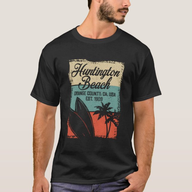 Huntington Beach 2019 Summer Surf Tävlingar T Shirt (Framsida)