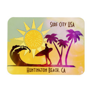 Huntington Beach CA Surfa City USA Postcard Magnet