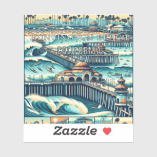 Huntington Beach California 3 Inch Vinyl Sticker Klistermärken