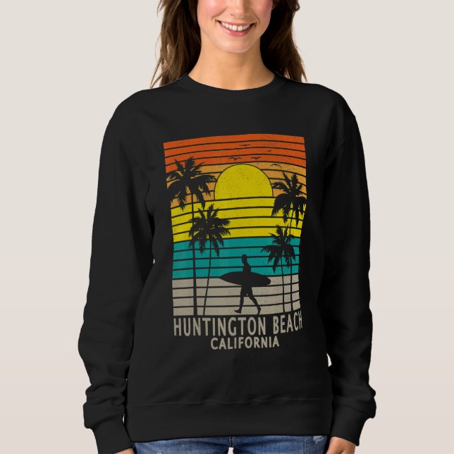 Huntington Beach California CA Surfer Surfing Surf T Shirt (Framsida)
