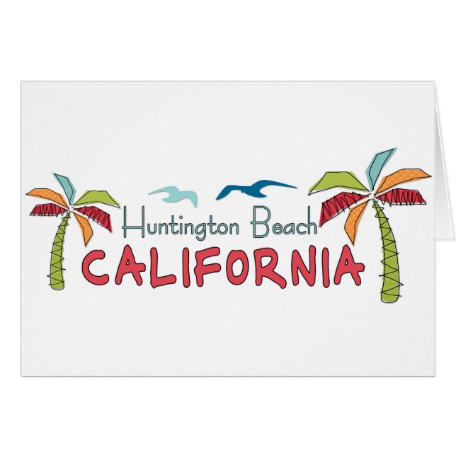 Huntington Beach California handflatan Hälsningskort (Framsidan Horizontal)