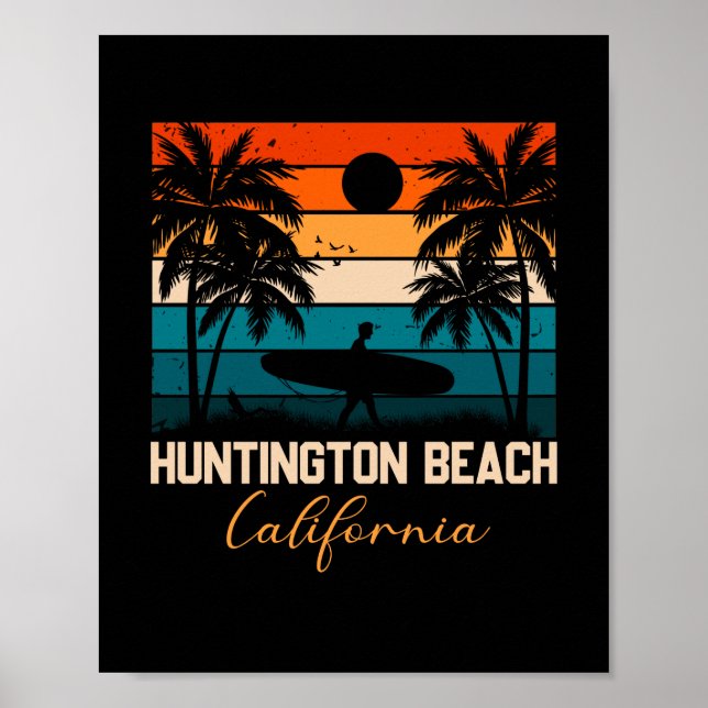 Huntington Beach California Handflatan Vacation Re Poster (Framsidan)
