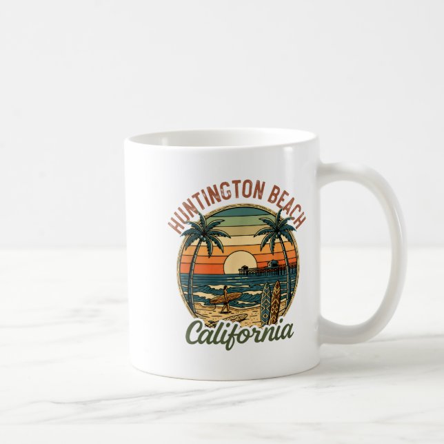 Huntington Beach California Los Angeles Surfer Vin Kaffemugg (Höger)