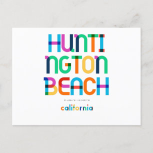 Huntington Beach California Mid Century, Pop Art Vykort