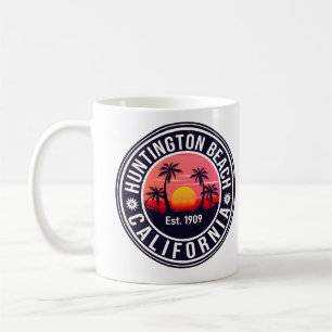 Huntington Beach California Retro Sunset Souvenirs Kaffemugg
