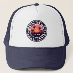 Huntington Beach California Retro Sunset Souvenirs Keps