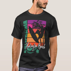Huntington Beach California Retro Sunset Surfer So T Shirt