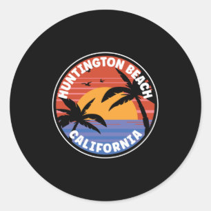 Huntington Beach California Sunset Runt Klistermärke