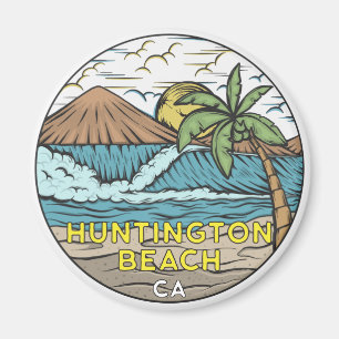 Huntington Beach California Vintage Magnet
