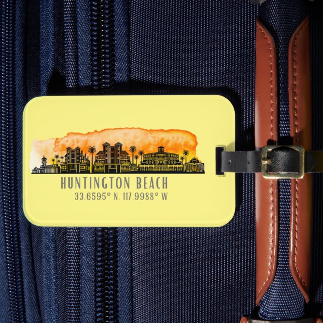 Huntington Beach City Silhouette Bagagebricka (Framsida Insitu 4)