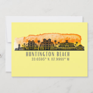Huntington Beach City Silhouette Hälsning Kort