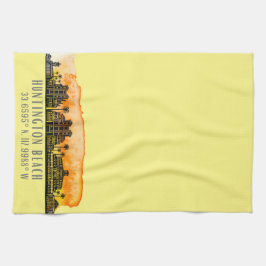 Huntington Beach City Silhouette Kökshandduk