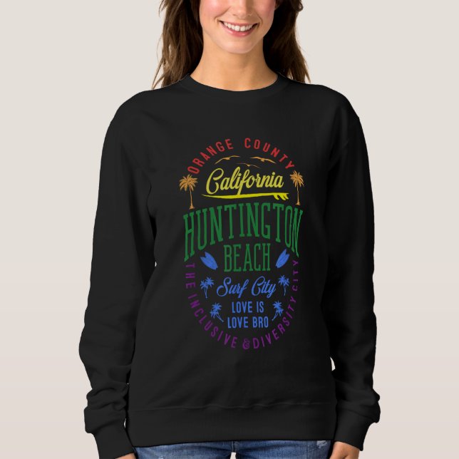 Huntington Beach Inclusive & Diversity City Badge  T Shirt (Framsida)