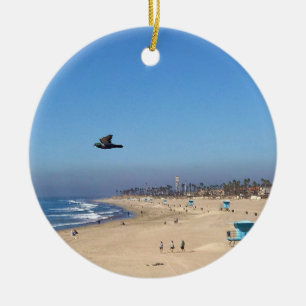 Huntington Beach, Kalifornien Julgransprydnad Keramik