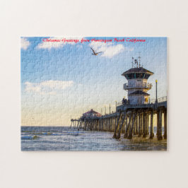 Huntington Beach Kalifornien.Julhälsningar Pussel