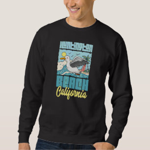 Huntington Beach Kalifornien Semester Måse Surfnin Lång Ärmad Tröja