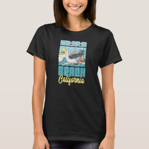 Huntington Beach Kalifornien Semester Måse Surfnin T Shirt