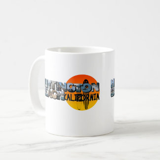 Huntington Beach Kalifornien Stor bokstav med sol Kaffemugg