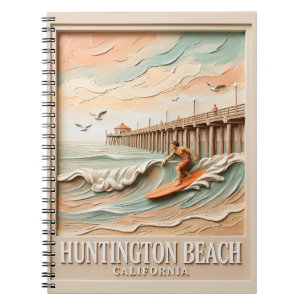 Huntington Beach Kalifornien Struktur Surfare Surf Anteckningsbok