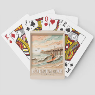 Huntington Beach Kalifornien Struktur Surfare Surf Casinokort