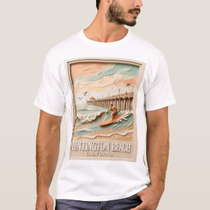 Huntington Beach Kalifornien Struktur Surfare Surf T Shirt