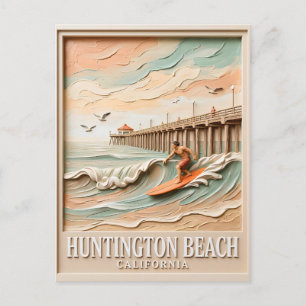 Huntington Beach Kalifornien Struktur Surfare Surf Vykort