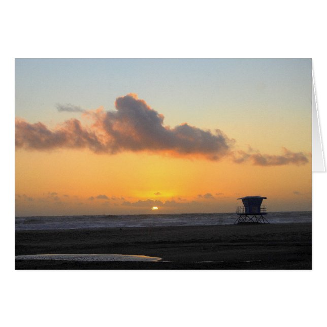 Huntington Beach, Kalifornien, Sunset Hälsningskort (Framsidan Horizontal)