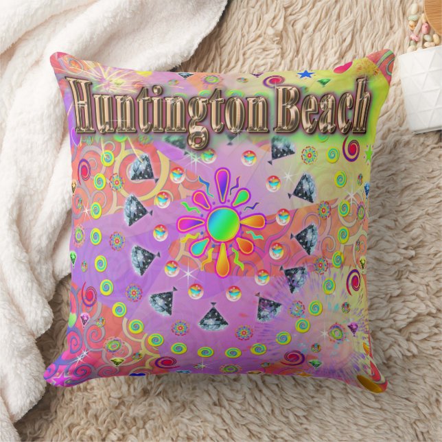Huntington Beach Lucky Golden Pillow Kudde (Filt)