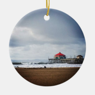 Huntington Beach Pier, CA Julgransprydnad Keramik